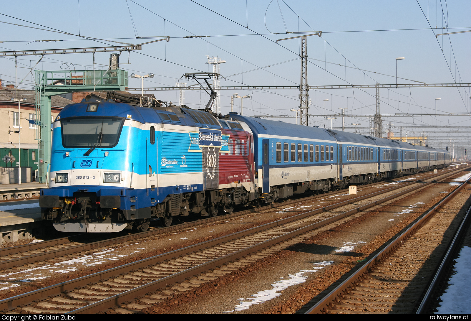 České dráhy 380 013 in Breclav Praha hl.n. - Budapest Nyugati pu. Railwayfans