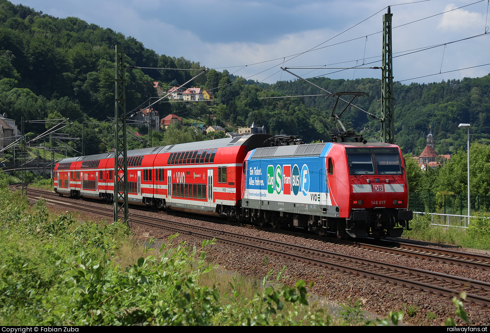 DB Regio 146 017 in Königstein Dresden - Decin (Elbtalbahn) Railwayfans