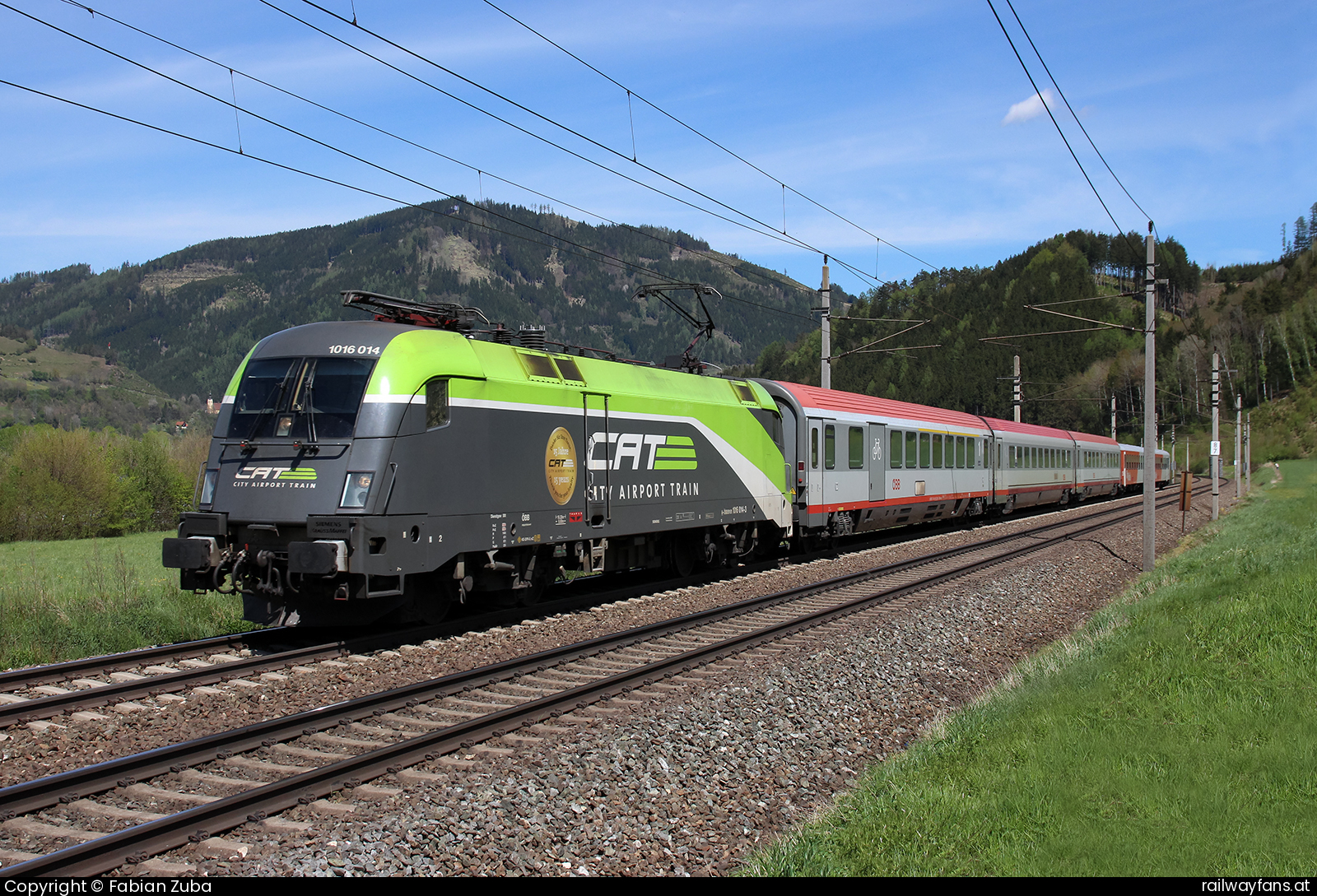 ÖBB 1016 014 in Niklasdorf Rudolfsbahn Bruck a.d. Mur - Tarvisio Boscoverde Railwayfans