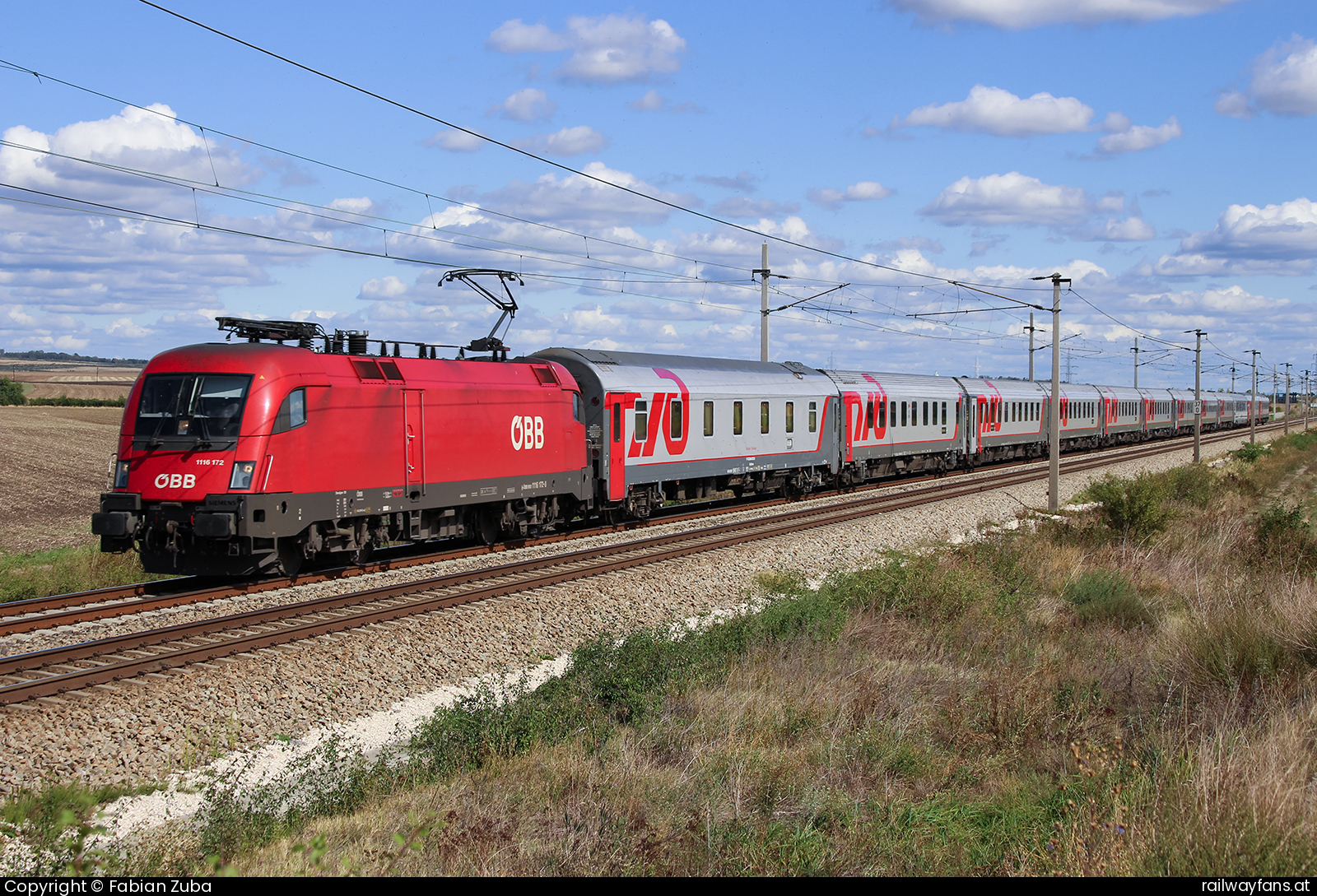 ÖBB 1116 172 in Tallesbrunn mit dem D 13017 Nordbahn | Wien Praterstern - Breclav Railwayfans