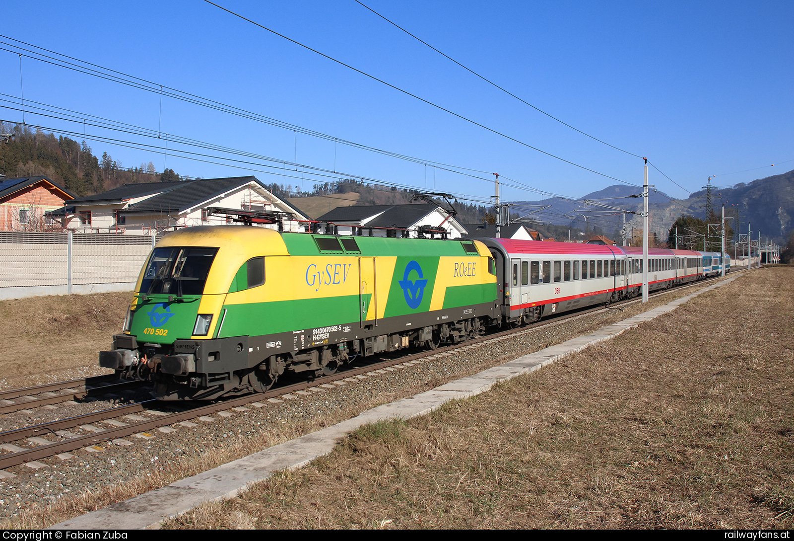 GYSEV 470 502 in Prackenbach mit dem EC 151 (Emona) Südbahn | Wien Hbf -  Spielfeld Straß Railwayfans