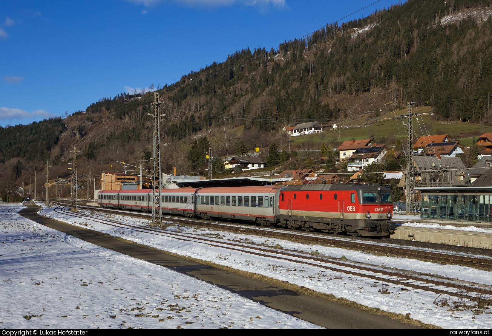 ÖBB 1144 260 in Prackenbach mit dem RJ 536 Rudolfsbahn Bruck a.d. Mur - Tarvisio Boscoverde Railwayfans