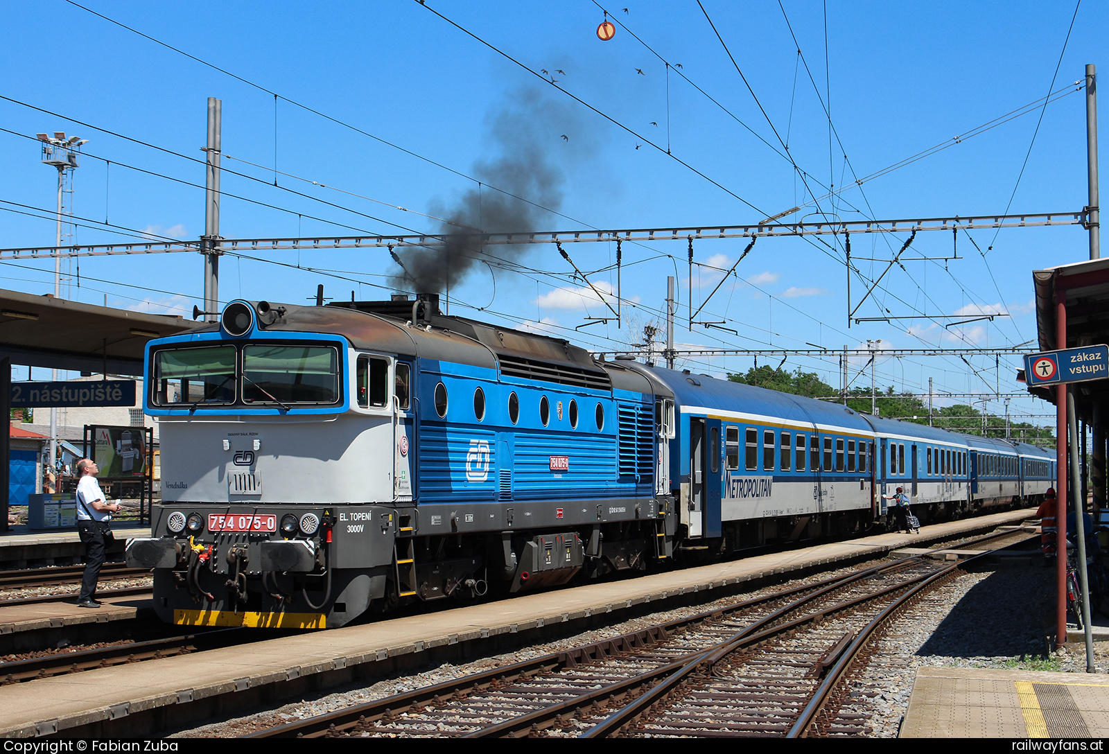 České dráhy 754 075 in Stare Mesto u Uherskeho Hradiste Breclav - Prerov Railwayfans