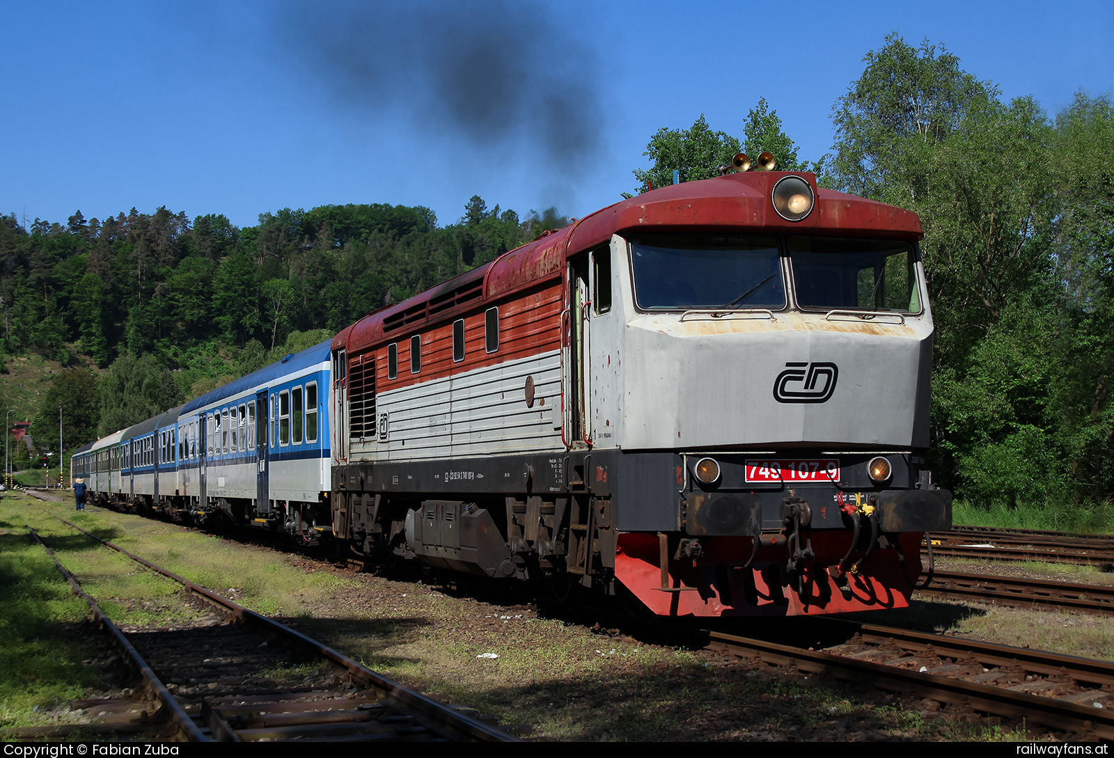 České dráhy 749 107 in Prackenbach Cercany - Svetla nad Sazavou Railwayfans