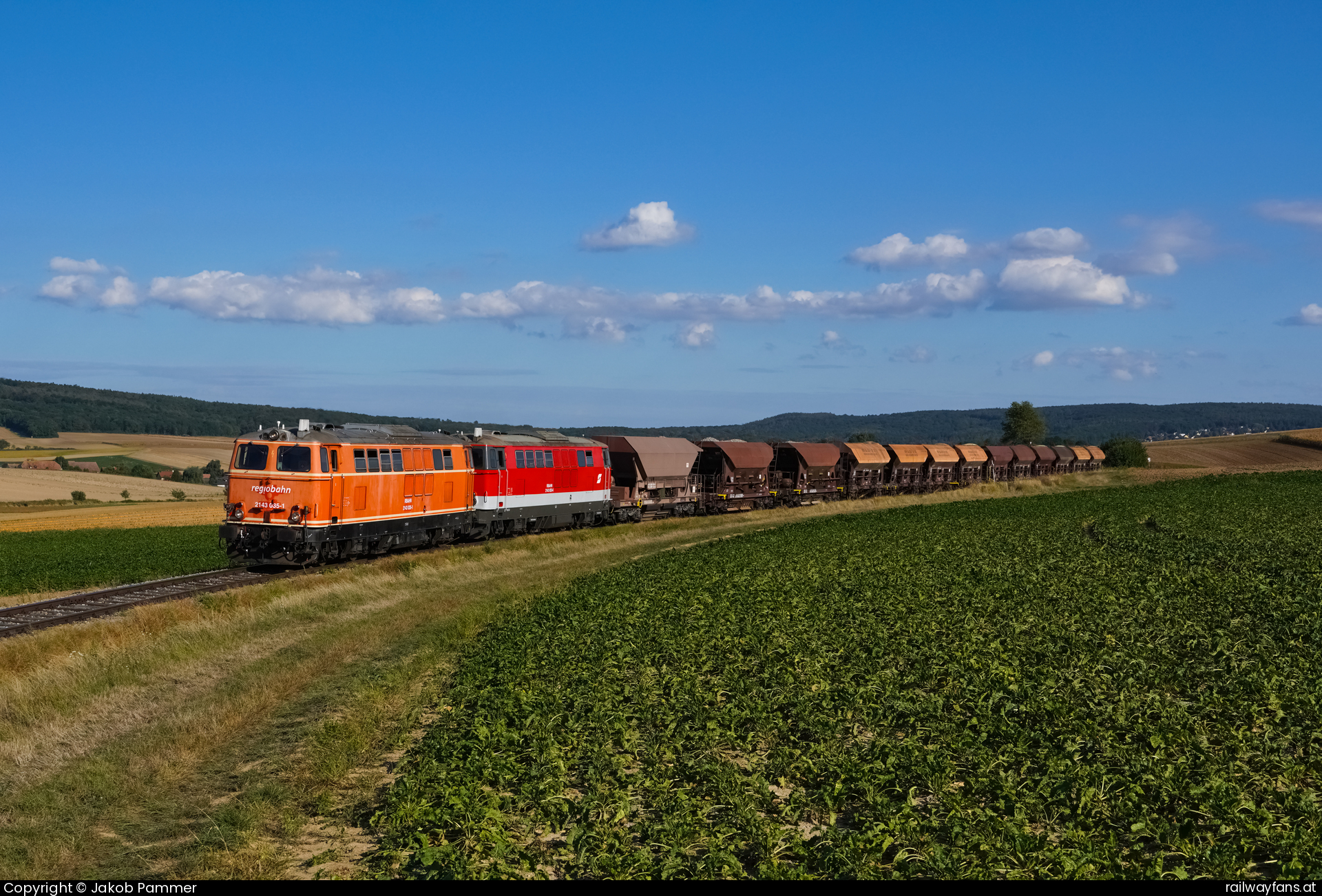 Regiobahn 2143 035 in Großhaarbach mit dem SBED 97324 Korneuburg - Ernstbrunn  Railwayfans