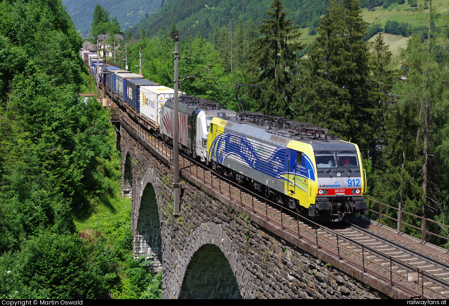 Lokomotion 189 912 in Bad Hofgastein, Steinachviadukt - 
