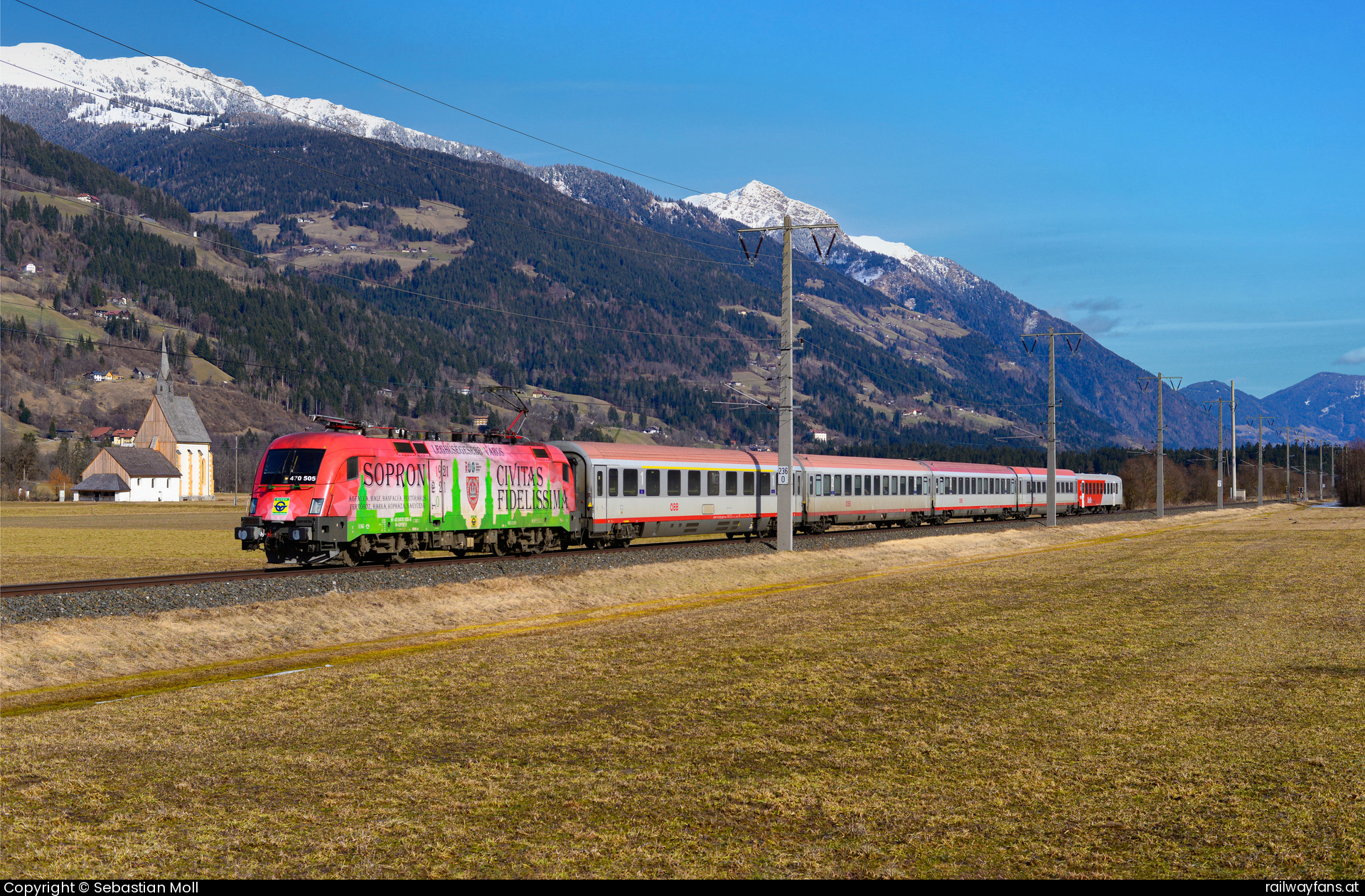 GYSEV 470 505 in Prackenbach mit dem IC 533 Drautalbahn | Spital-Millstättersee - Lienz (KBS 223) Railwayfans