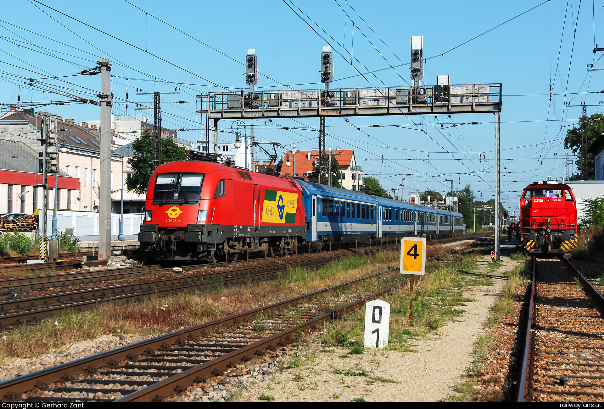 ÖBB 1116 061 in Cumberlandstraße mit dem EC 965 - GySEV 1116 061 mit EC 965 