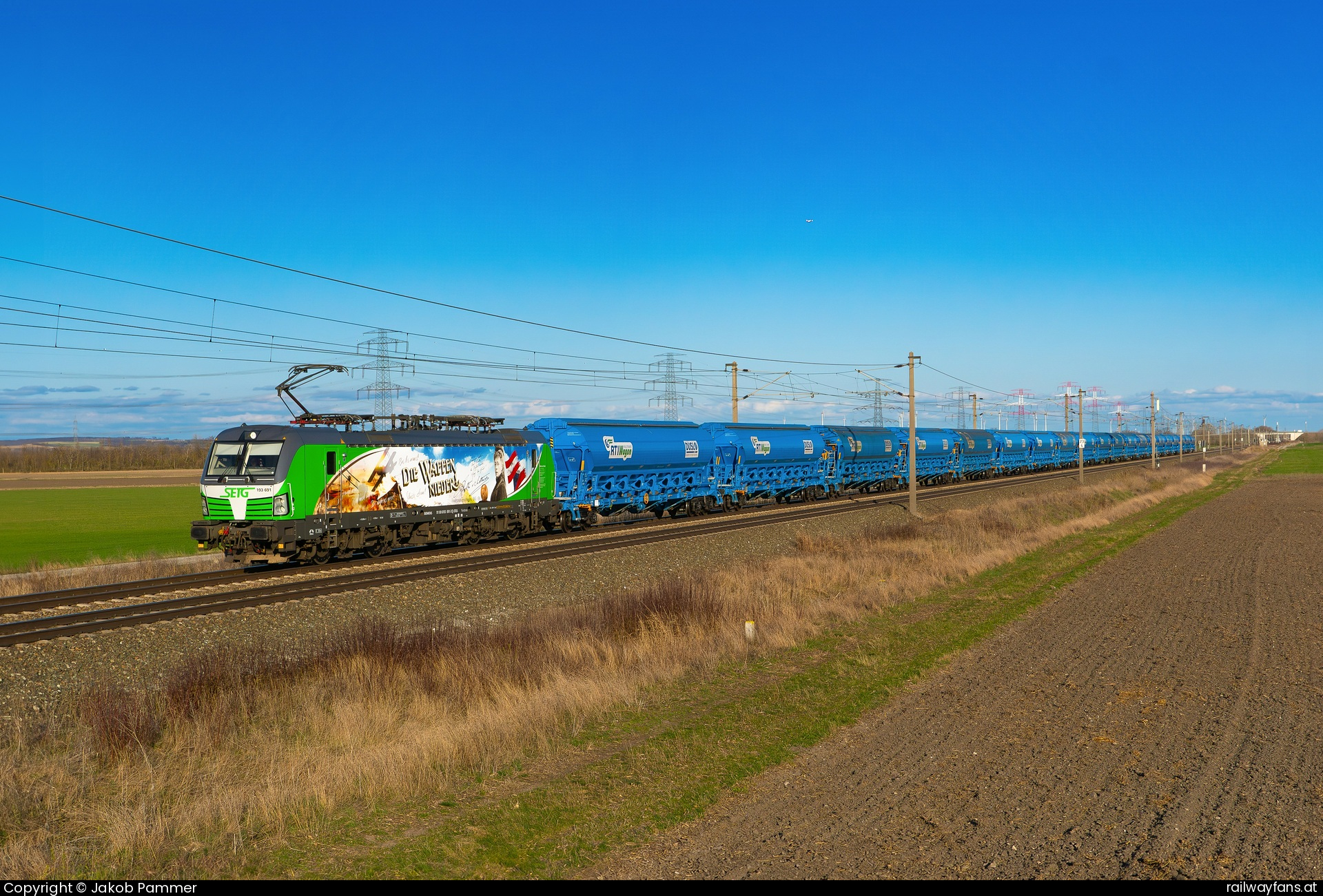 SETG 193 691 in Großhaarbach mit dem SGAG 46184 Ostbahn | Wien Hbf - Hegyeshalom Railwayfans