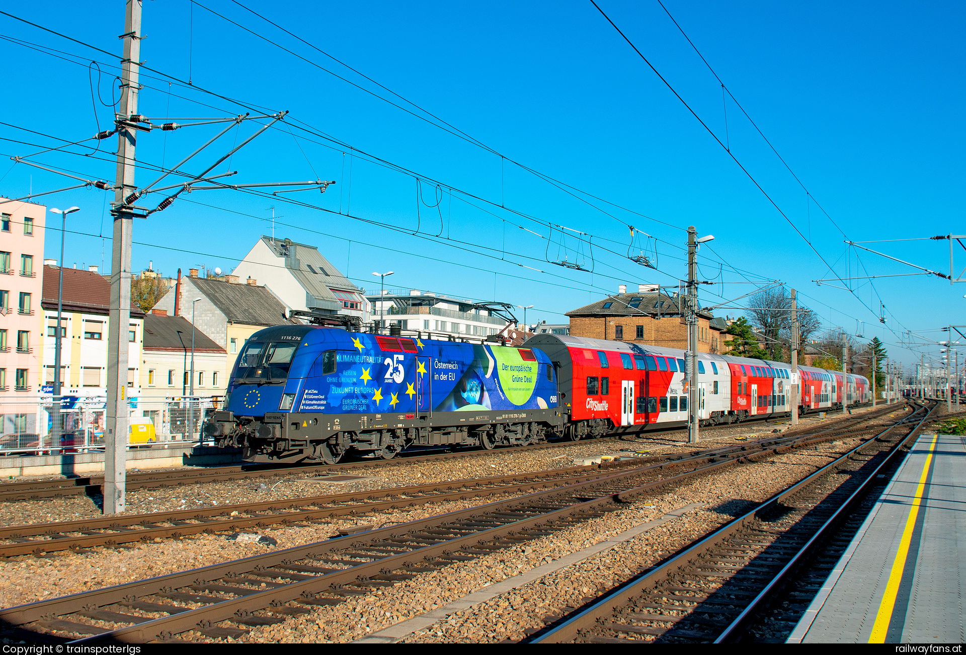 ÖBB 1116 276 in Großhaarbach - ÖBB 1116 276 'EU-Lok' spotted in Wien Meilding   Railwayfans