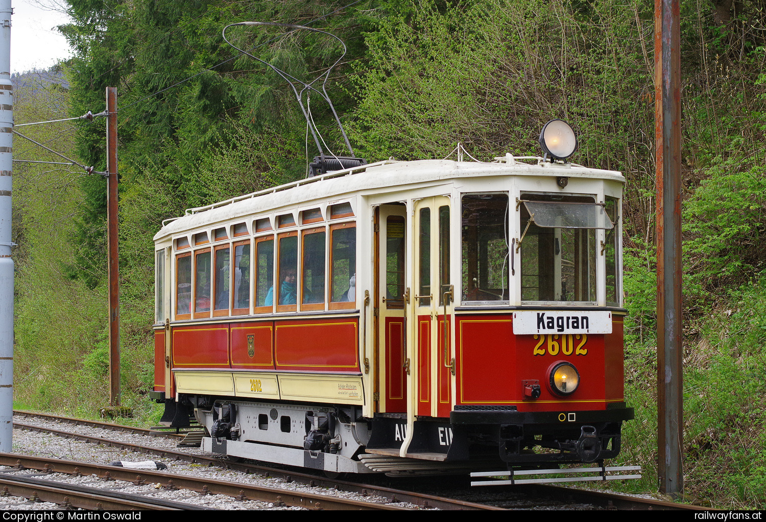 Museumstramway Mariazell L 2602 in Sankt Sebastian - Herkunft: Gemeinde Wien – Städtische Straßenbahnen, Baujahr 1921   Railwayfans