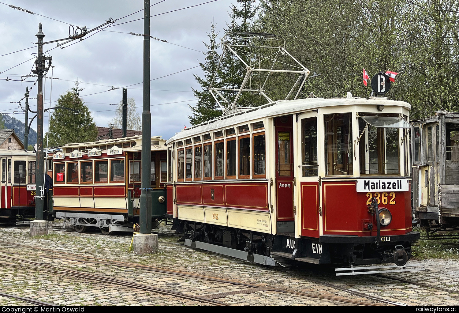 Museumstramway Mariazell K 2362 in Sankt Sebastian - Herkunft: Gemeinde Wien – Städtische Straßenbahnen, Baujahr 1913   Railwayfans