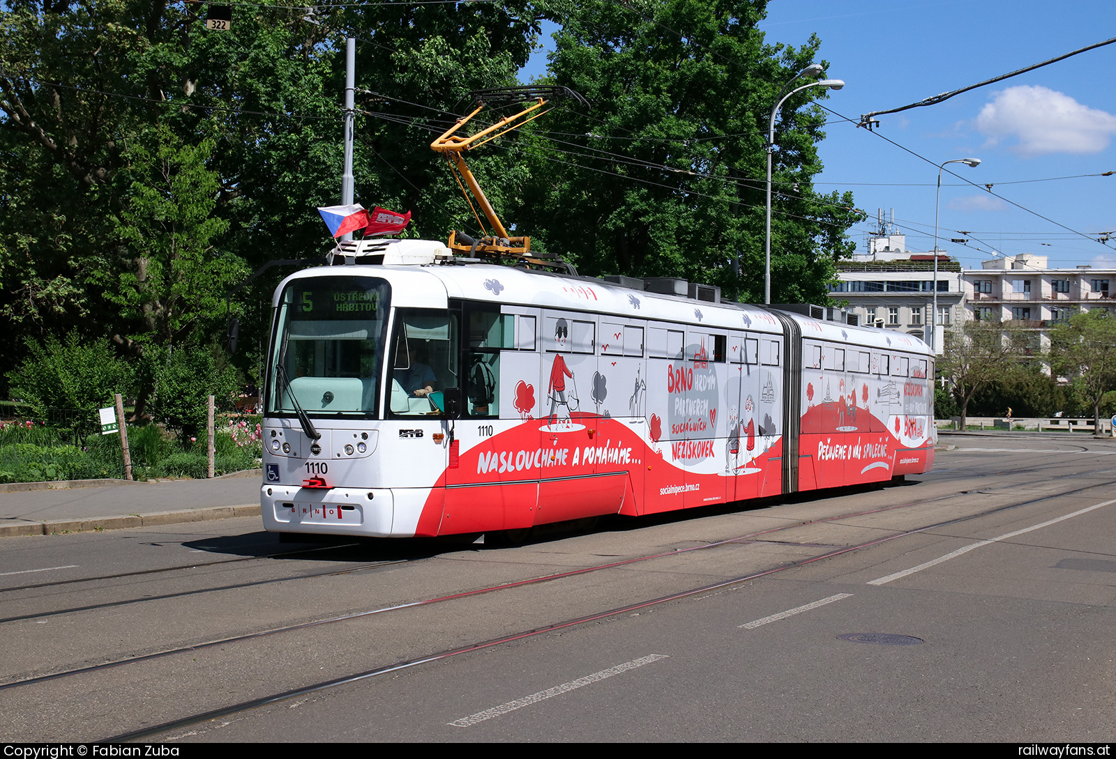 DPMB 1110 in Brno Moravské náměstí  Railwayfans