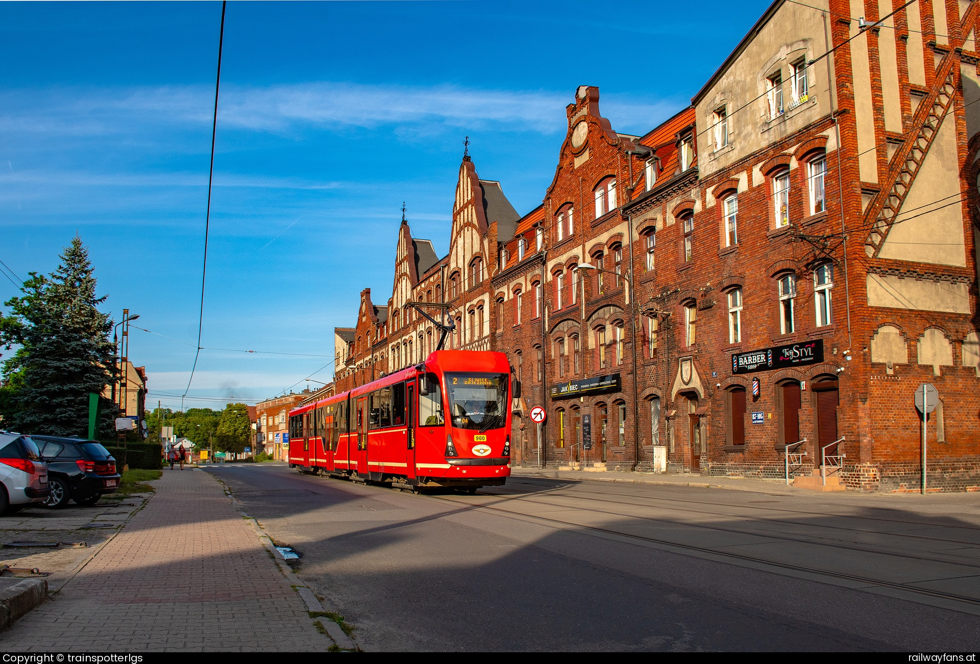 Tramwaje Śląskie 900 in Prackenbach - Tram Slaskie Ptm 900 on L2 spotted in Biskupice - Kościół   Railwayfans