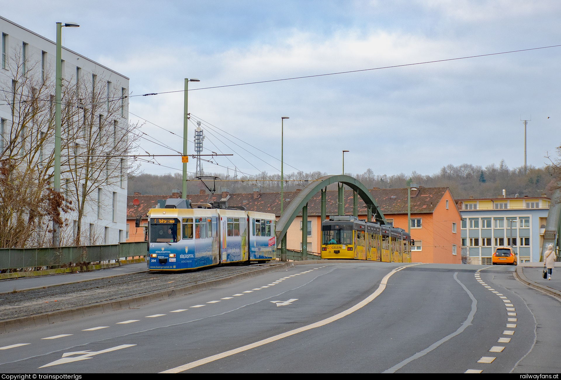 WSB 204 in Berliner Platz - WSB GT-E 204 spotted in Wü - Grombühlbrücke   Railwayfans