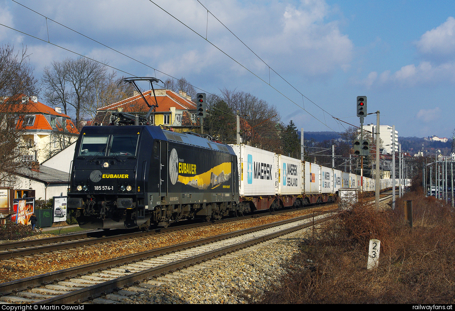 Railservice Alexander Neubauer GmbH 185 574 in Wien Unter St Veit - Hummelgasse Verbindungsbahn (Wien Meidling - Wien Penzing/Wien Hütteldorf) Railwayfans