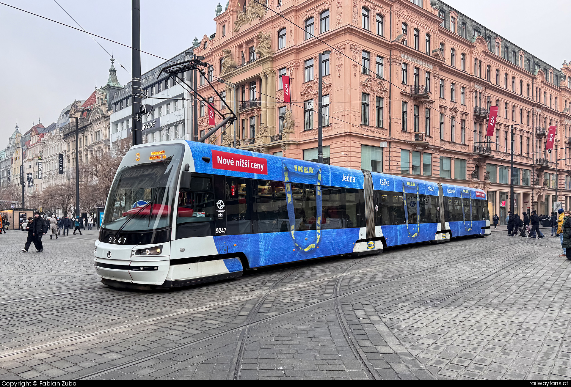 DPP 9247 in Praha Vaclavske namesti  Railwayfans