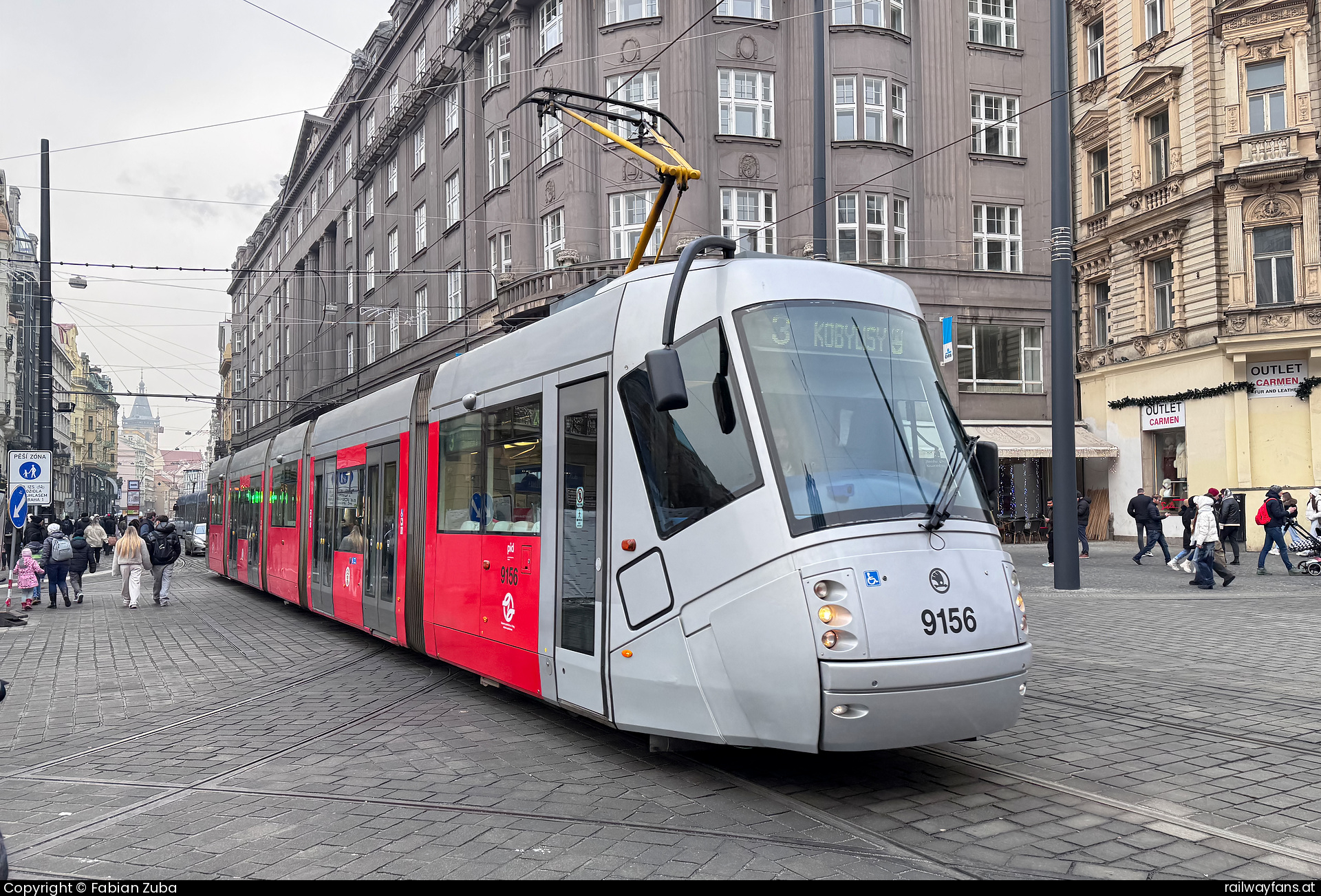 DPP 9156 in Praha Vaclavske namesti  Railwayfans