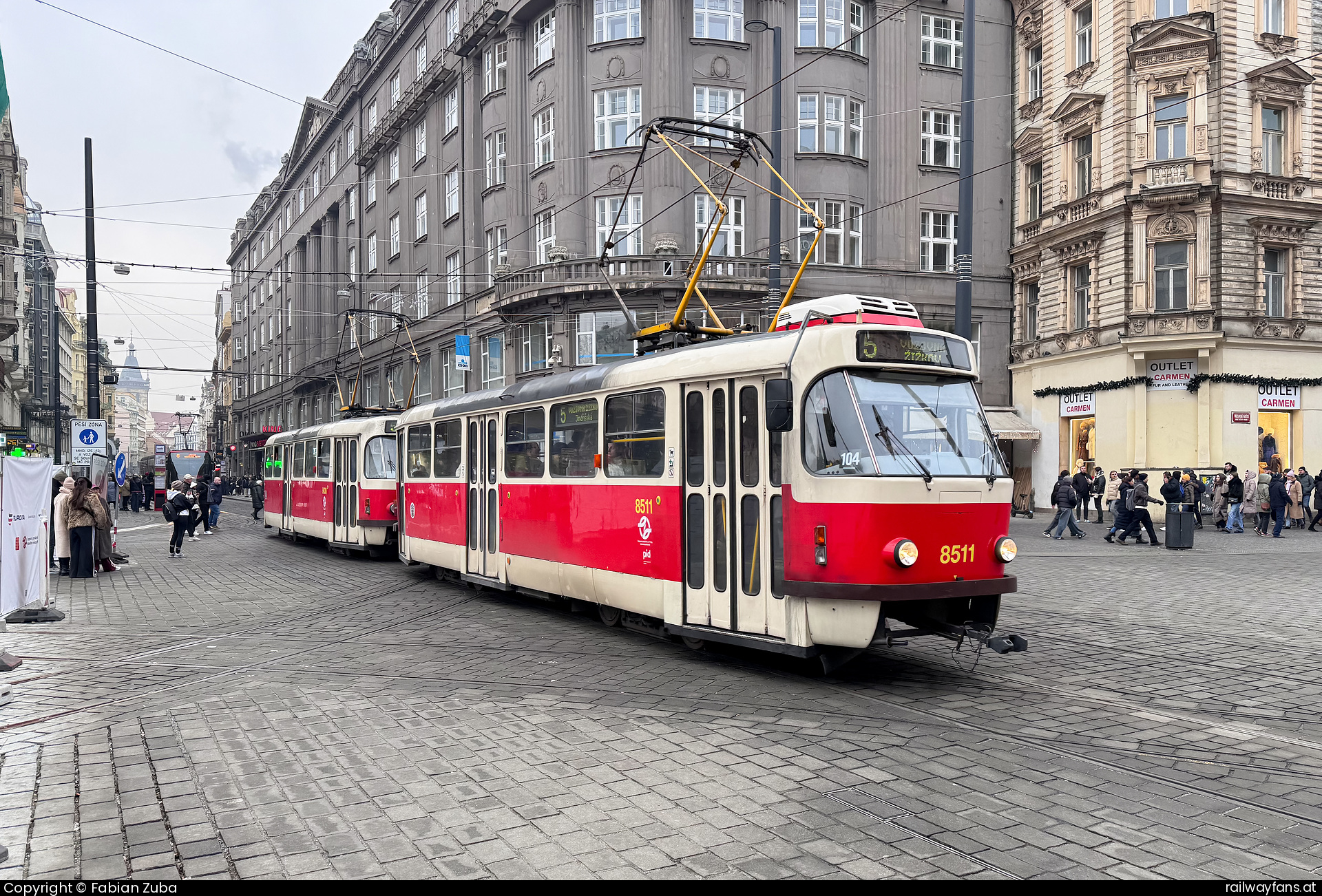 DPP 8511 in Praha Vaclavske namesti  Railwayfans