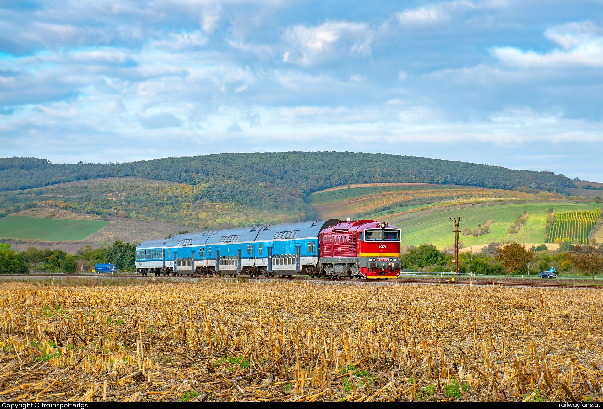 České dráhy 754 067 in Kobels - CD 754 067 on special Train spotted near Brumovice   Railwayfans