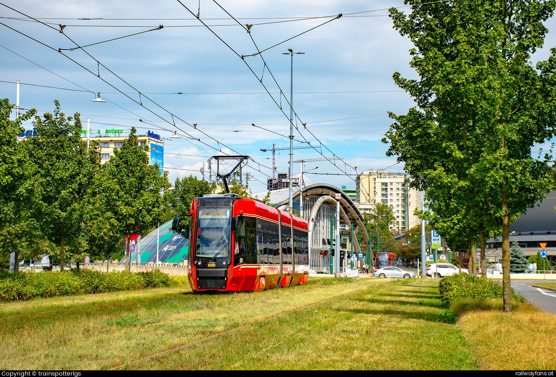 Tramwaje Śląskie 1024 in Aleja Wojciecha Korfantego - Tramwaje Śląskie 1024 on L0 spotted in Katowice - Aleja Korfantego   Railwayfans