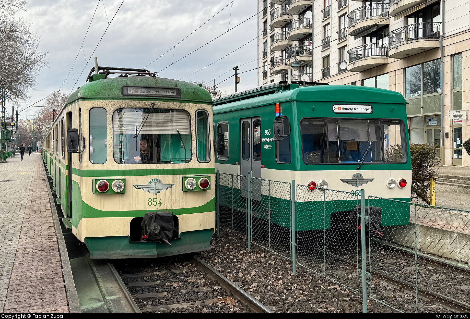 Budapesti Helyiérdekű Vasút 965 in Budapest Boraros ter  Railwayfans