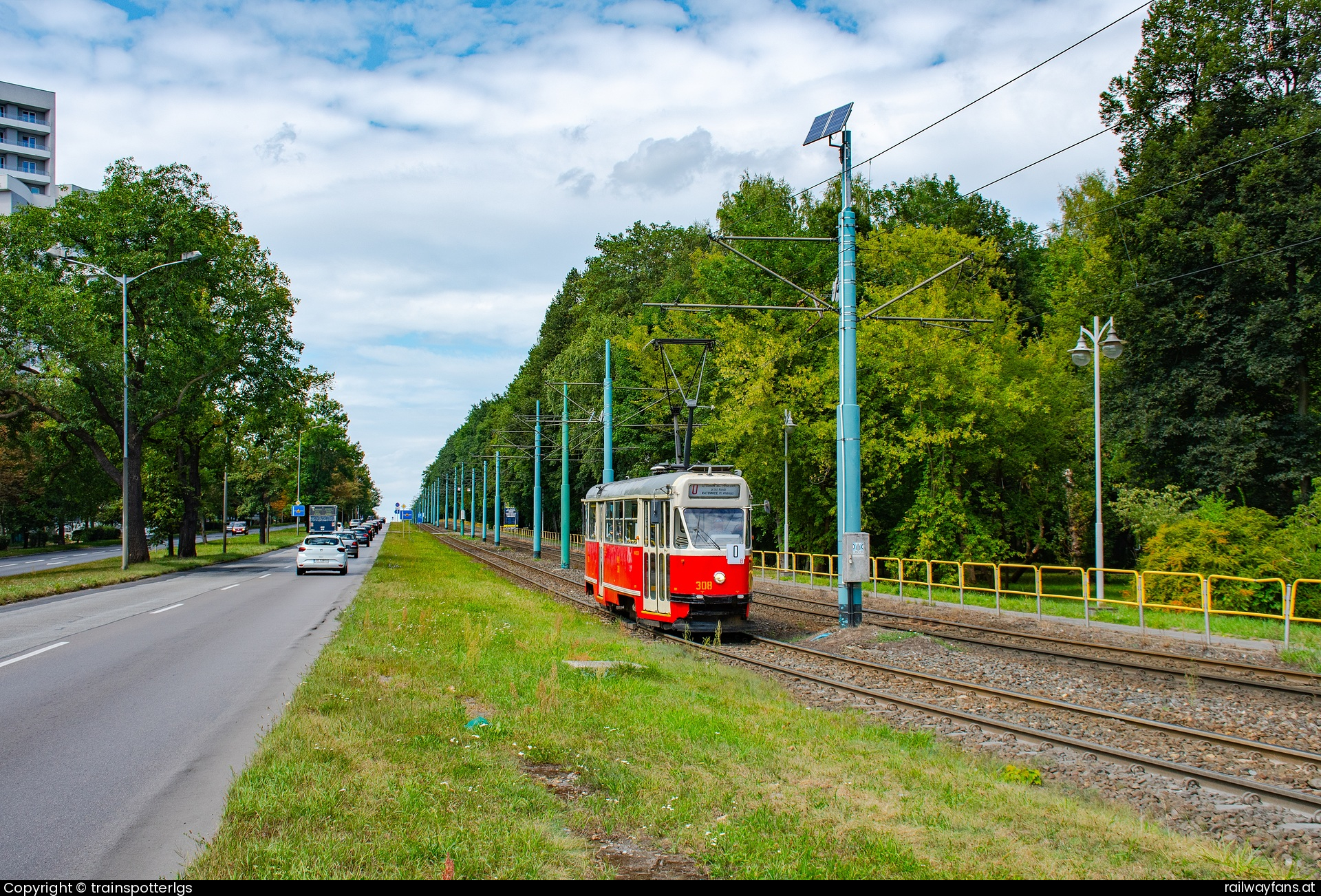 Tramwaje Śląskie 308 in Park Śląski - Tramwaje Śląskie 13N 308 spotted in Katwice - Park Śląski Wesołe Miasteczko   Railwayfans