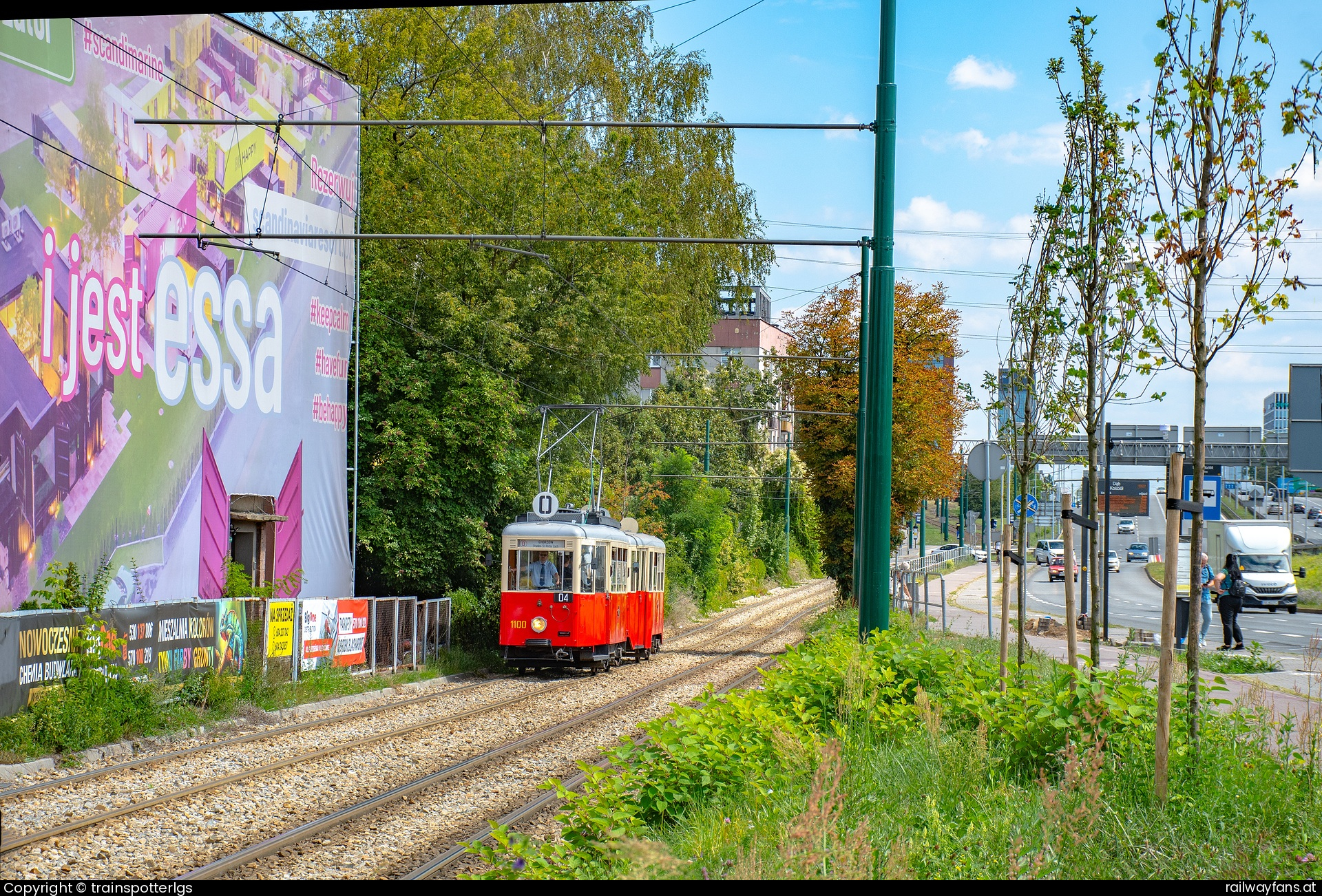 Tramwaje Śląskie 1100 in Chorzowska - Tramwaje Śląskie Typ N 1100 spotted in Katwice - Park Śląski Wesołe Miasteczko   Railwayfans