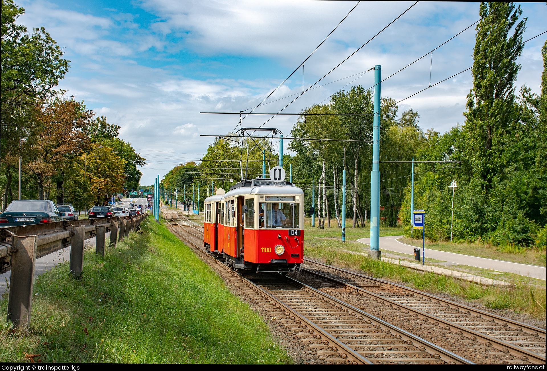 Tramwaje Śląskie 1100 in Chorzowska - Tramwaje Śląskie Typ N 1100 spotted in Katwice - Park Śląski Wejście Główne   Railwayfans