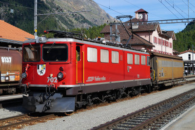 Ge 6/6 II 702 RhB Rhätische Bahn (1000mm) Pontresina    Railwayfans