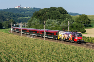 ÖBB 1116 153 in Großhaarbach mit dem Rj 742