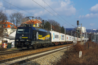 185 574 Railservice Alexander Neubauer GmbH Verbindungsbahn (Wien Meidling - Wien Penzing/Wien Hütteldorf) Freie Strecke  Wien Unter St Veit - Hummelgasse  Railwayfans