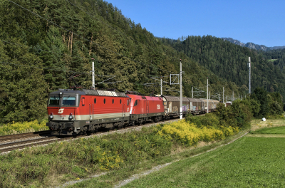 ÖBB 1144 283 in Pernegg an der Mur mit dem DG 55072